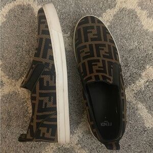 Fendi Black and Brown Logo Sneakers - size 39